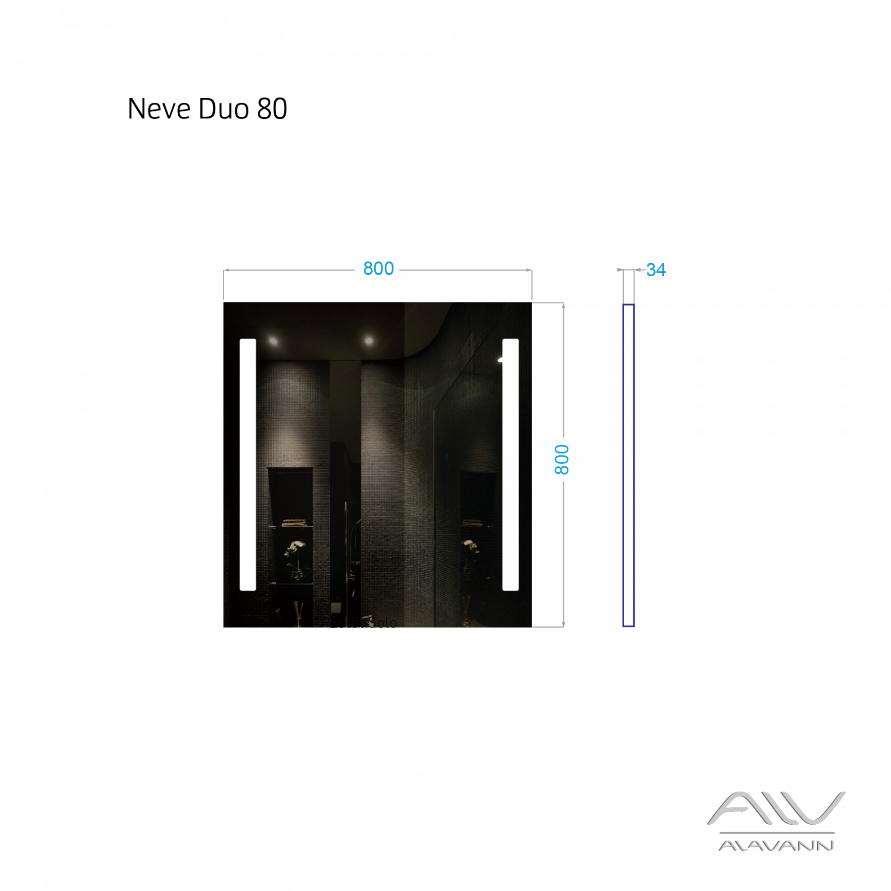 Зеркало Neve Duo 80 с подсветкой
